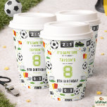 Boys Modern Sports Soccer Kids 8th Birthday Party Paper Cups<br><div class="desc">Modern soccer 8th birthday paper cups for boys. Fun sports-themed drink cups perfect for kids soccer birthday parties and soccer party table decorations. ⚽🥤 Serve drinks in sporty style with these modern soccer 8th birthday paper cups! Perfect for young soccer fans, these fun cups add energy to any kids soccer...</div>