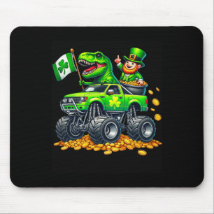 Boys Monster Truck T-rex Leprechaun St Patricks Da Mouse Pad