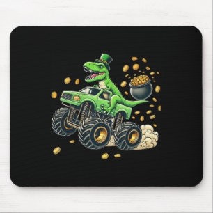 Boys Monster Truck T-rex St Patricks Day Dinosaur  Mouse Pad