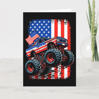 Boys Monster Truck Usa Flag Monster Truck 4th Of J Card