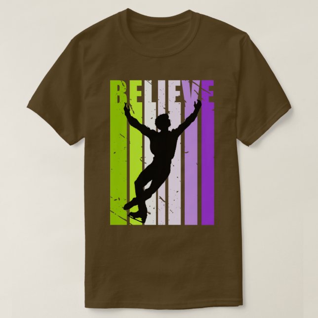 Boys Motivational Ice Skater Skating Skate Figure  T-Shirt (Design Front)