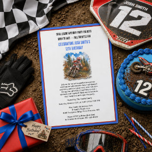 Boys Motocross Dirt Bike 12th Birthday Invitation