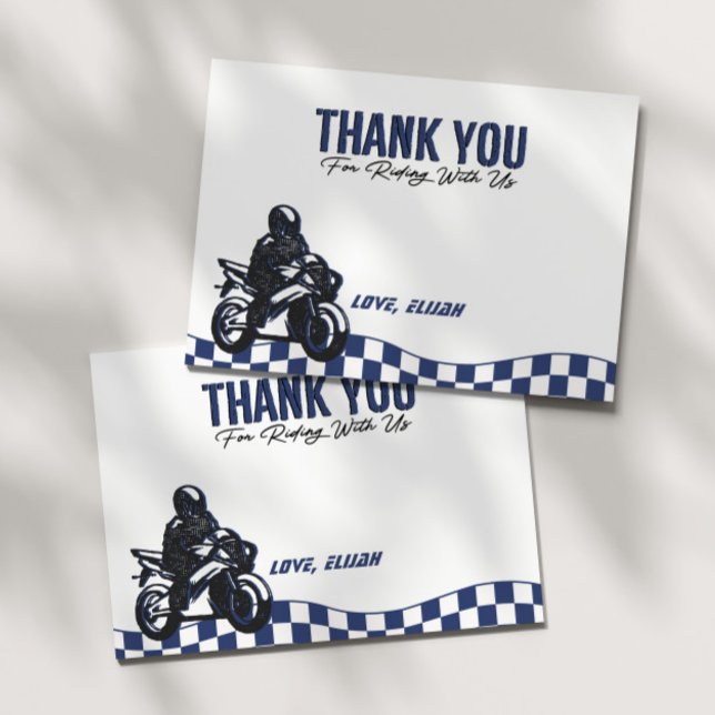 Boys' Motocross Dirt Bike Birthday  Thank You Card (Creator Uploaded)