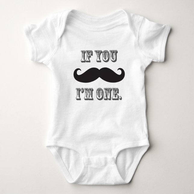 Boy's Moustache Little Man First Birthday Tee (Front)