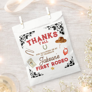 Boys My First Rodeo Cowboy 1st Birthday Favour Bags