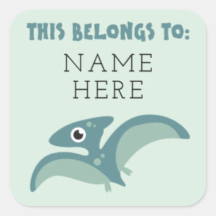 Boys Name Back to School This Book Belongs To Square Sticker