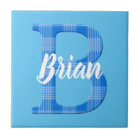 Boys Name Custom Plaid Letter B