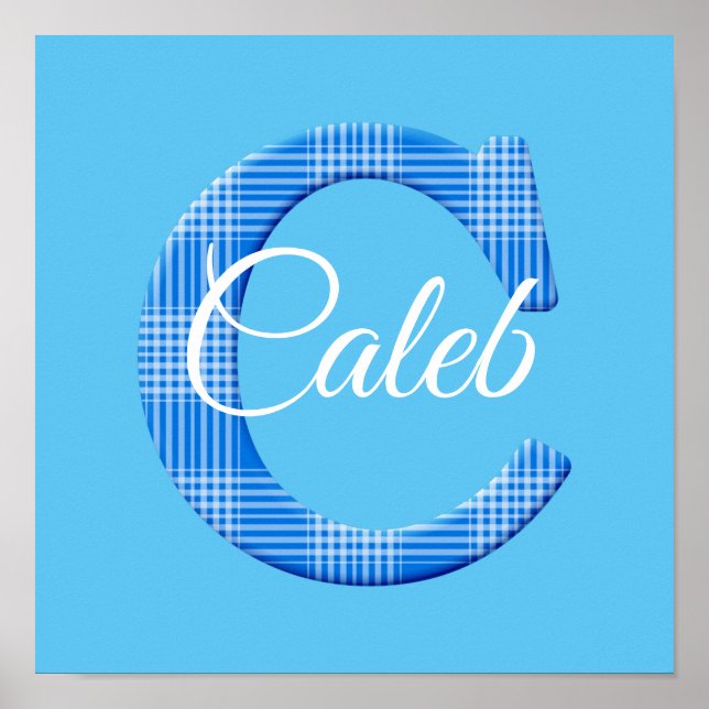 Boys Name Custom Plaid Letter C Poster (Front)
