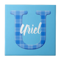 Boys Name Custom Plaid Letter U