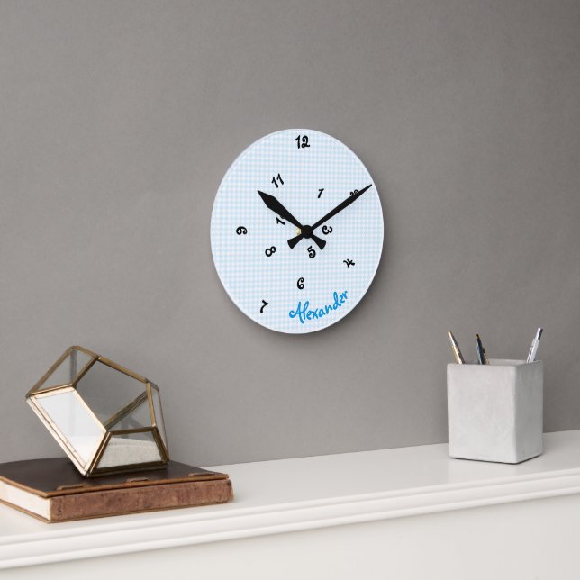 Boys Name Funny Jumbled Hours Cute Nursery Room Round Clock (Office)