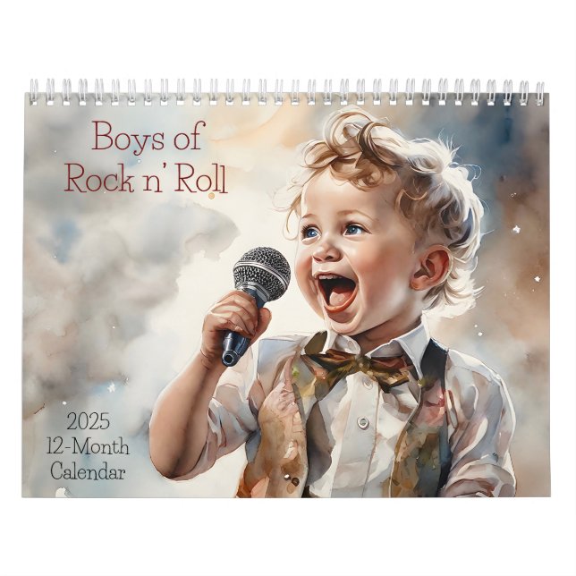 Boys of Rock and Roll 2025 Calendar 12 Months (Cover)