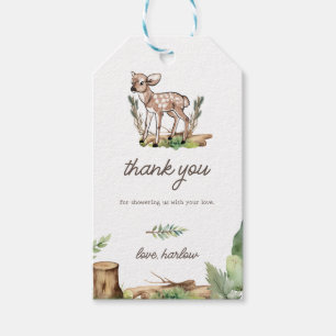 Boy's Oh Deer Woodland Baby Deer Baby Shower Gift Tags