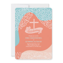 Boys Orange and Blue with Cross Christening