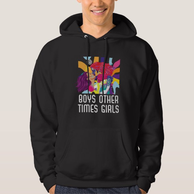 Boys Other Times Girls Bisexual Pride Bisexuality  Hoodie (Front)