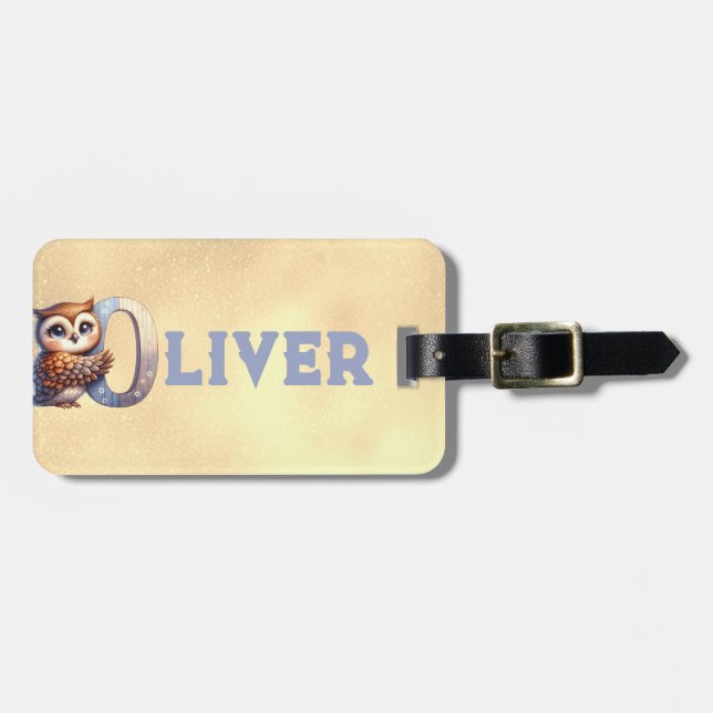 Boys Owl Luggage Tag (Front Horizontal)