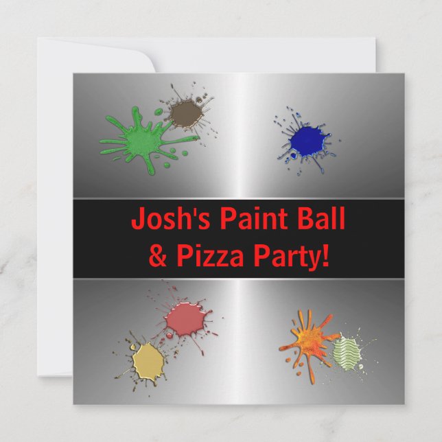 Boys Paint Ball Party Invitation (Front)