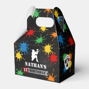 Boys Paintball Birthday Black Favour Box