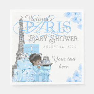 Boys Paris Baby Shower Napkins