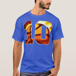 Boys Personalised Custom Number 10 Basketball Gift T-Shirt