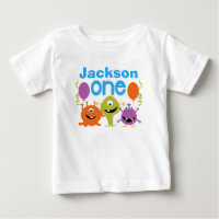 Boy's Personalised Monsters 1st Birthday T-shirt