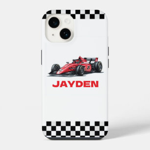 Boys Personalised Racing Car iPhone 14 Case