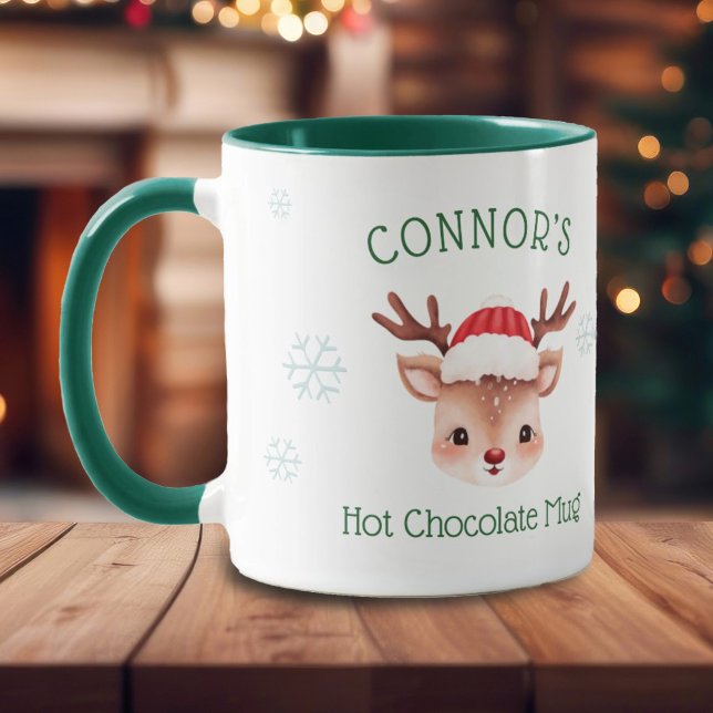 Boys Personalised Reindeer Hot Chocolate Mug (Creator Uploaded)