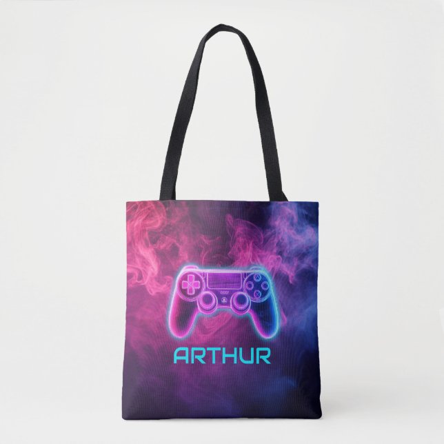 Boys Personalized Gamer Controller  Tote Bag (Front)