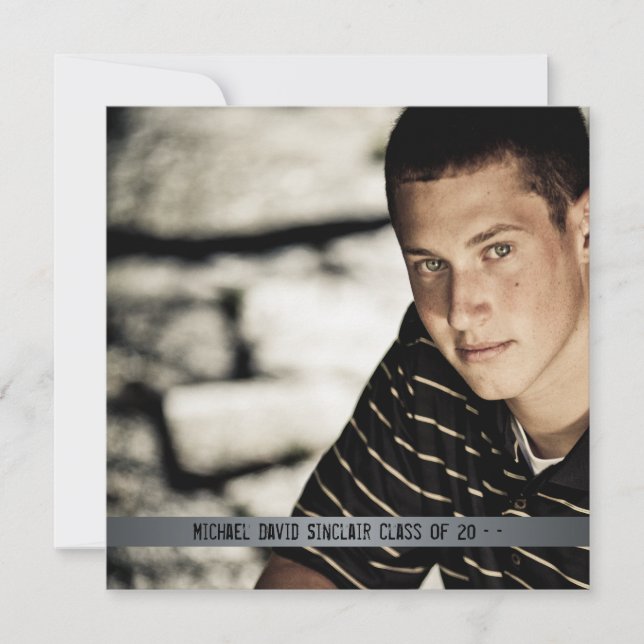 Boys Photo Graduation Announcement (Front)