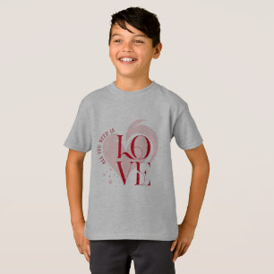 Boys' Pink Heart LOVE T-Shirt - Modern Typographic