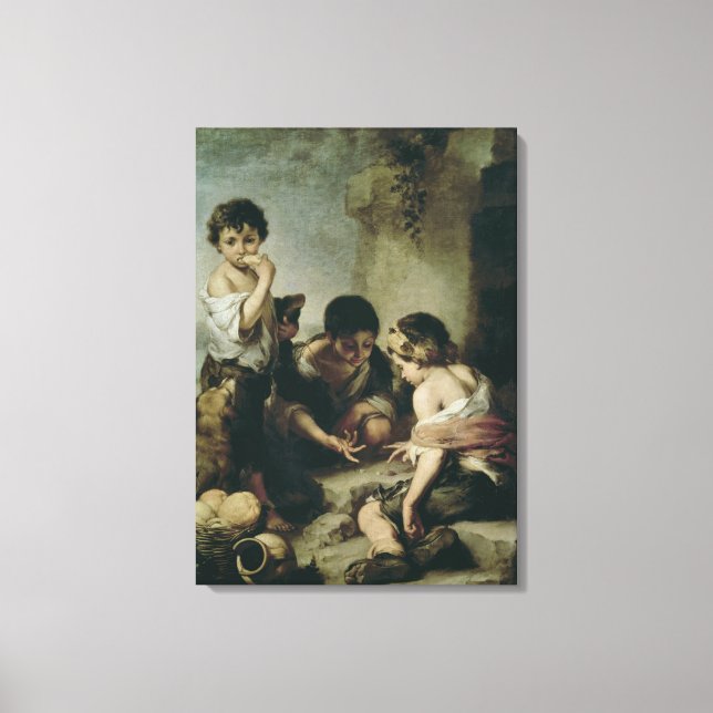 Boys Playing Dice, c.1670-75 Canvas Print (Front)