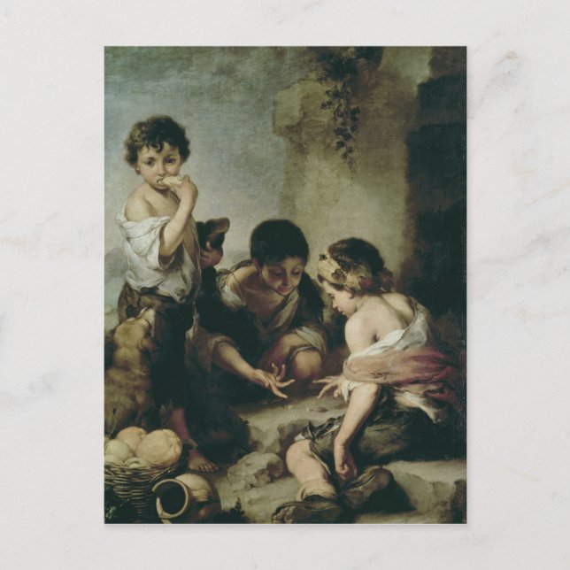 Boys Playing Dice, c.1670-75 Postcard (Front)