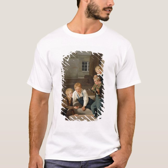 Boys Playing Dice in Front of Christiansborg T-Shirt (Front)