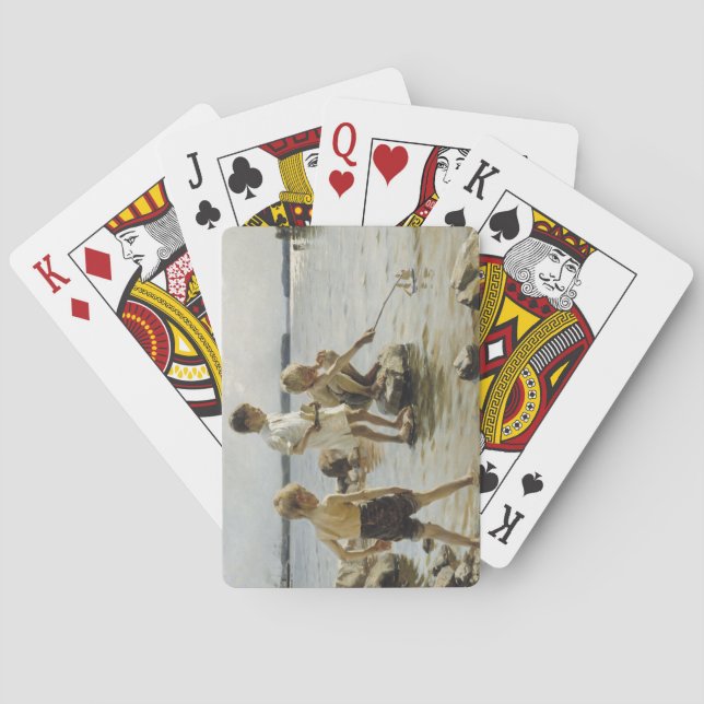 Boys Playing on the Shore (by Albert Edelfelt) Cards (Back)