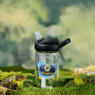 Boy's Police Officer Blue Hat Water Bottle
