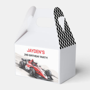Boys Red Racing Car Party Favor Box