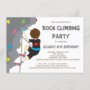 Boys Rock Climbing Birthday Party Invitation