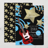 Boys Rockstar Guitar Faux Gold Star Rock Party