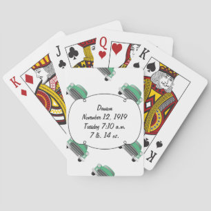 Boys Room Classic Car Gifts Sweet Green Retro Car Playing Cards