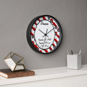 Boys Room Classic Car Gifts Sweet red Retro Car Clock