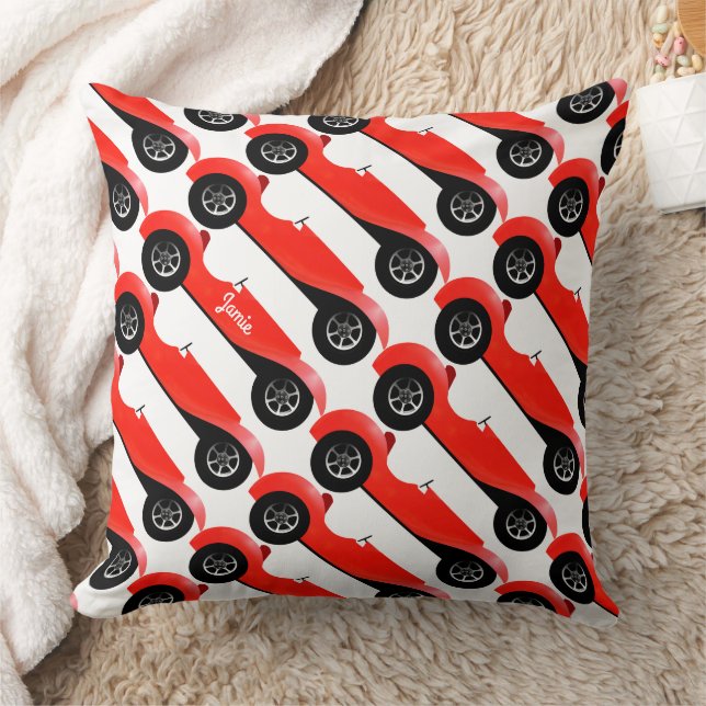 Boys Room Classic Car Gifts Sweet red Retro Car Cushion (Blanket)