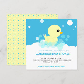 Boys Rubber Ducky Baby Shower Invitations