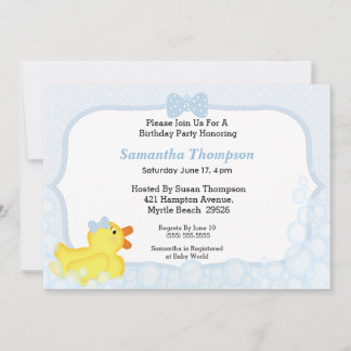 Boys Rubber Ducky Baby Shower Invitations