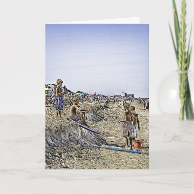 Boys Sand Surfing DB Elevators Card (Front)