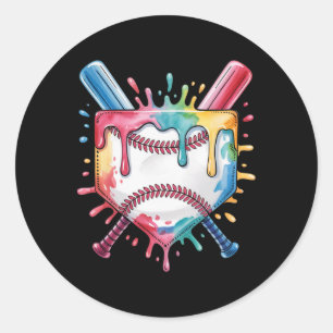 Boys Sell Drip Home Plate Ice Cream Drip Youth Sel Classic Round Sticker
