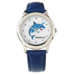 Boys Shark Ocean Fish Cute Modern Blue Kids Watch
