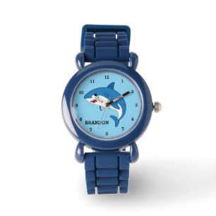 Boys Shark Ocean Fish Cute Modern Blue Kids  Watch