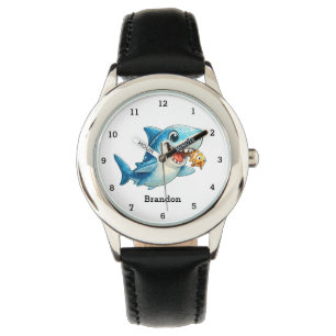 Boys Shark Ocean Fish Cute Modern Blue Kids  Watch