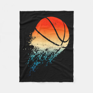 Boys Shirt Basketball Retro Vintage Fleece Blanket