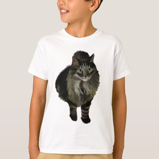 Boy's Shirt Maine Coon Cat (Front)
