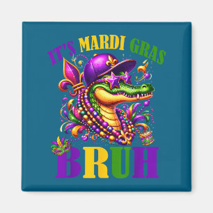 Boys Shirt Mardigator Alligator Bruh Mardi Gras Magnet